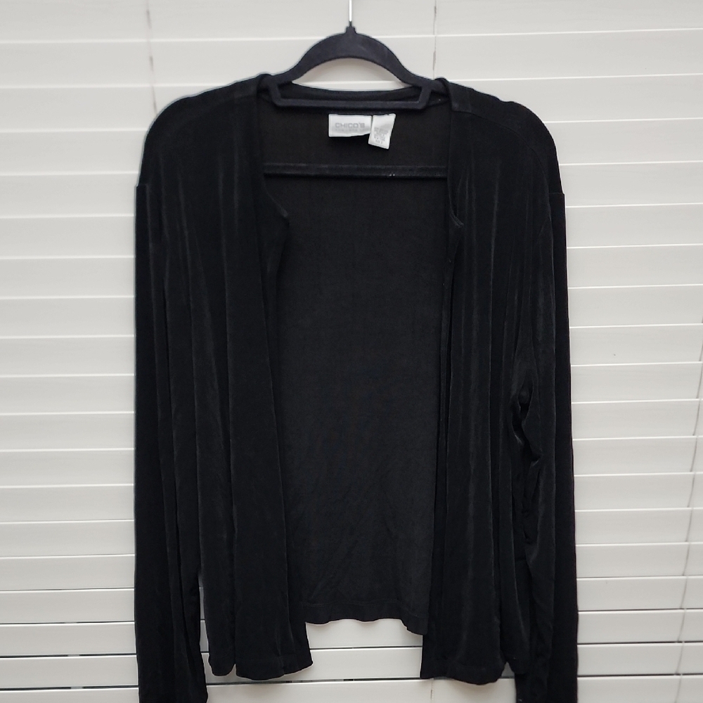 Chico's Classic Black Open Cardigan